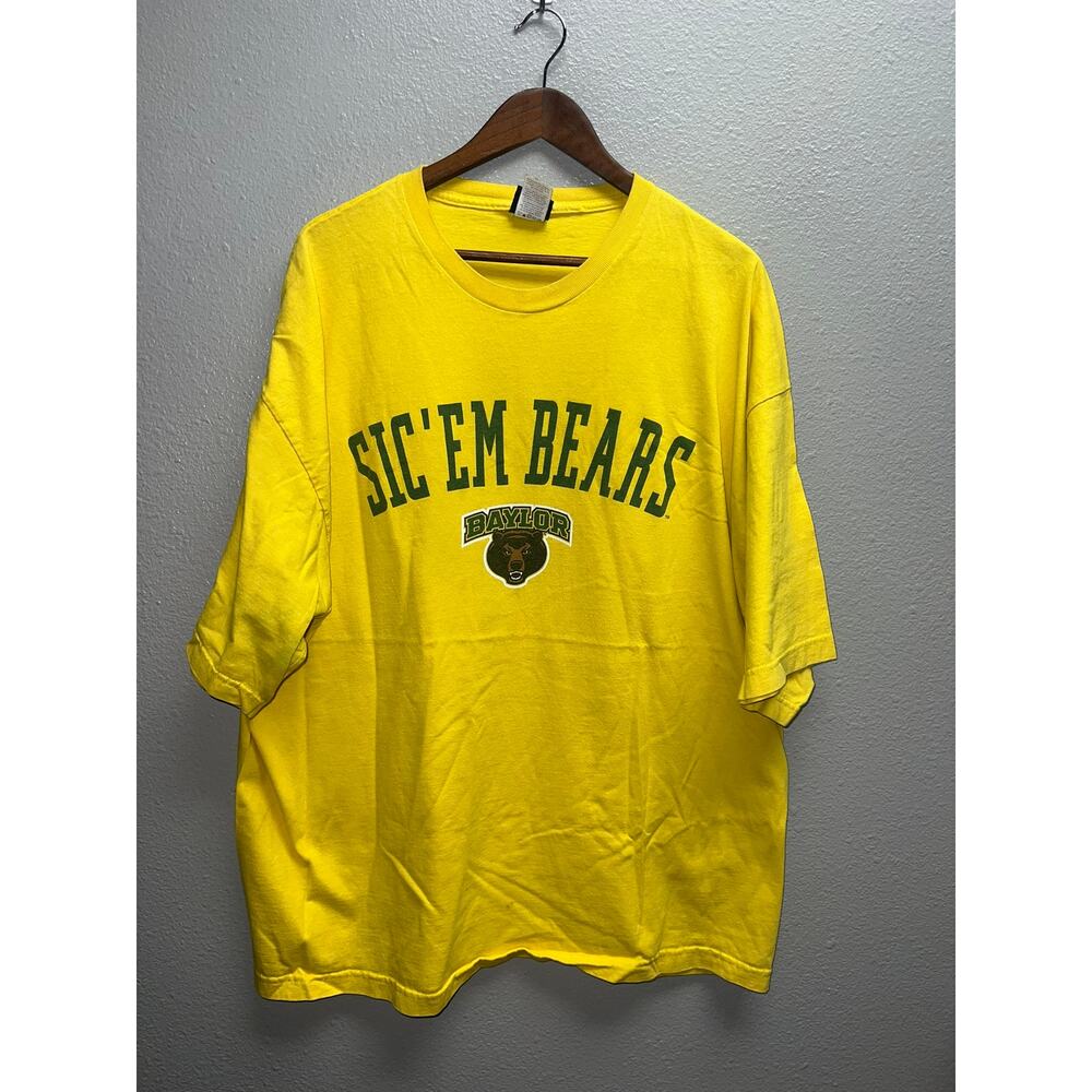 Vintage Baylor Bears Shirt Sic Em Bears College University Champs Tee VTG 2XL